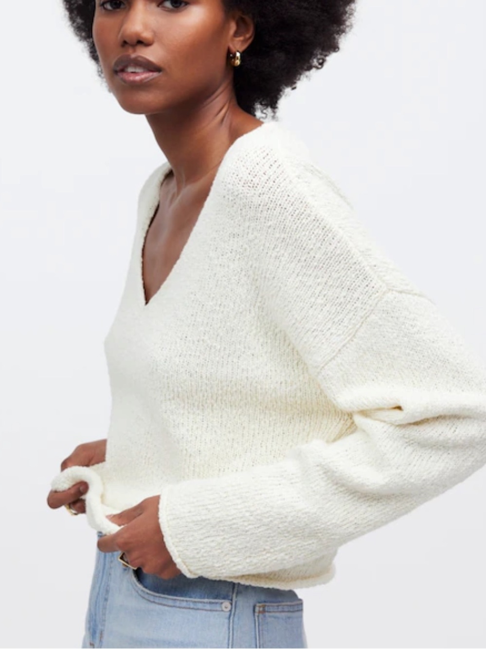 Madewell Deep-V Boxy Sweater